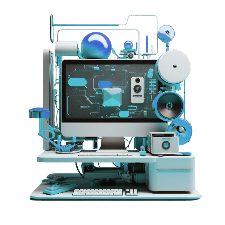 Futuristic creative machine setup